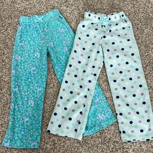 Eddie Bauer fleece pajamas set of 2 girls size S 7/8
